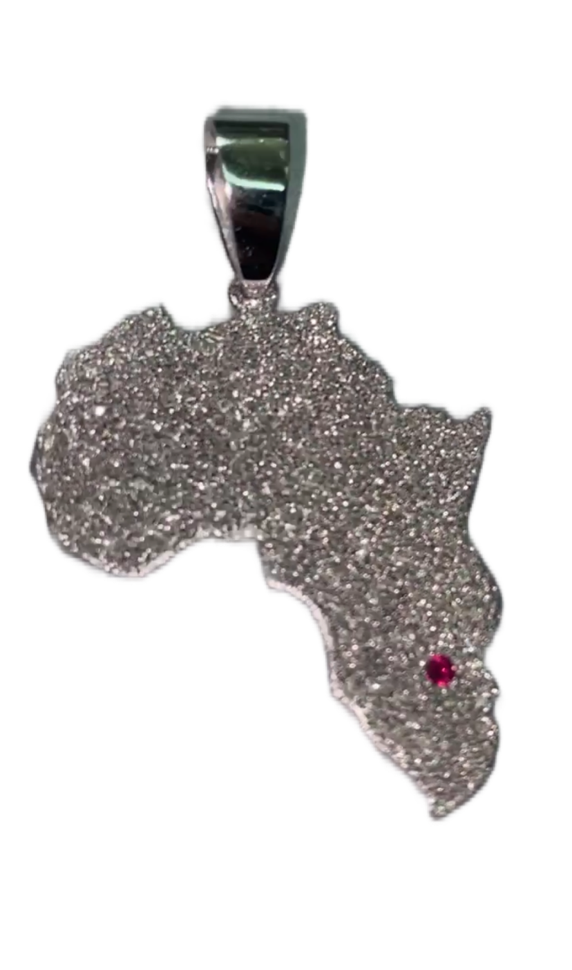 Ruby Diamond 'Africa Pendant' White Gold