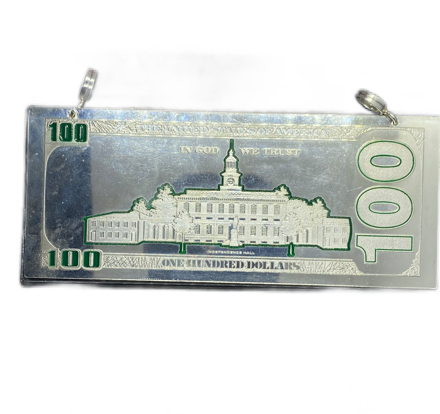 '100 Solid Diamond' USA Money Green Pendant