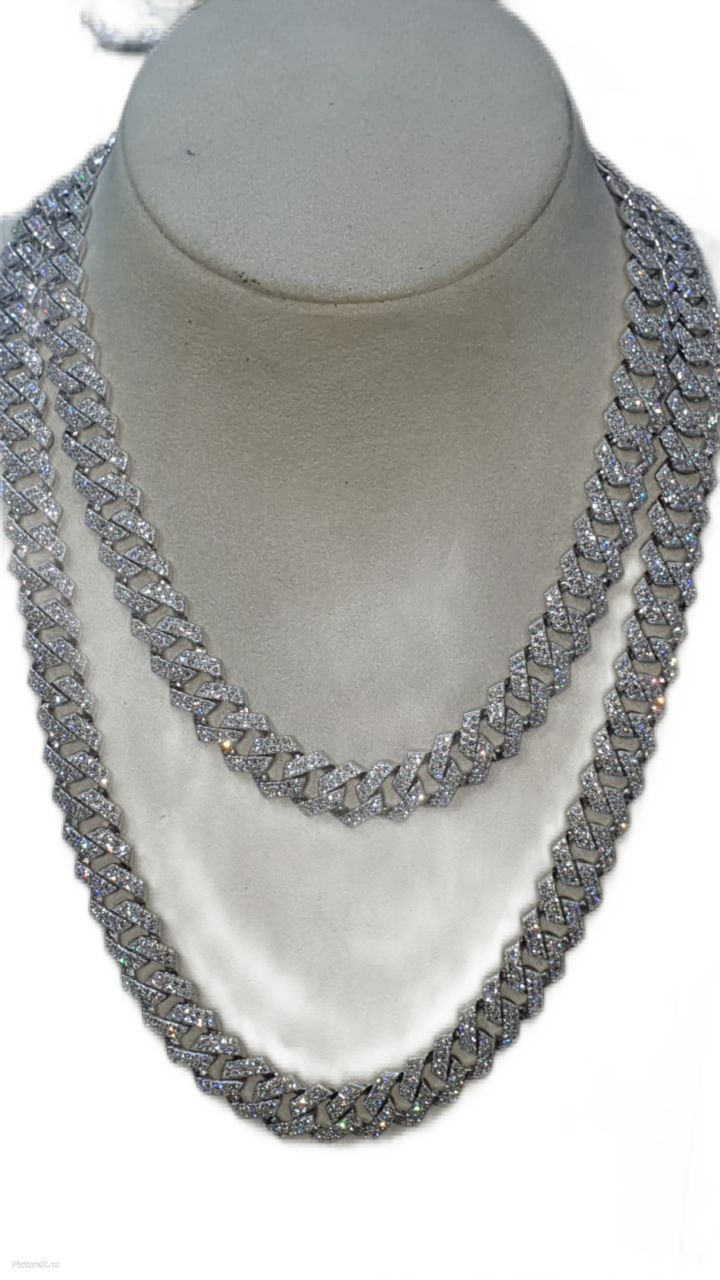 14ct White Gold VS/VVS Diamond Chain